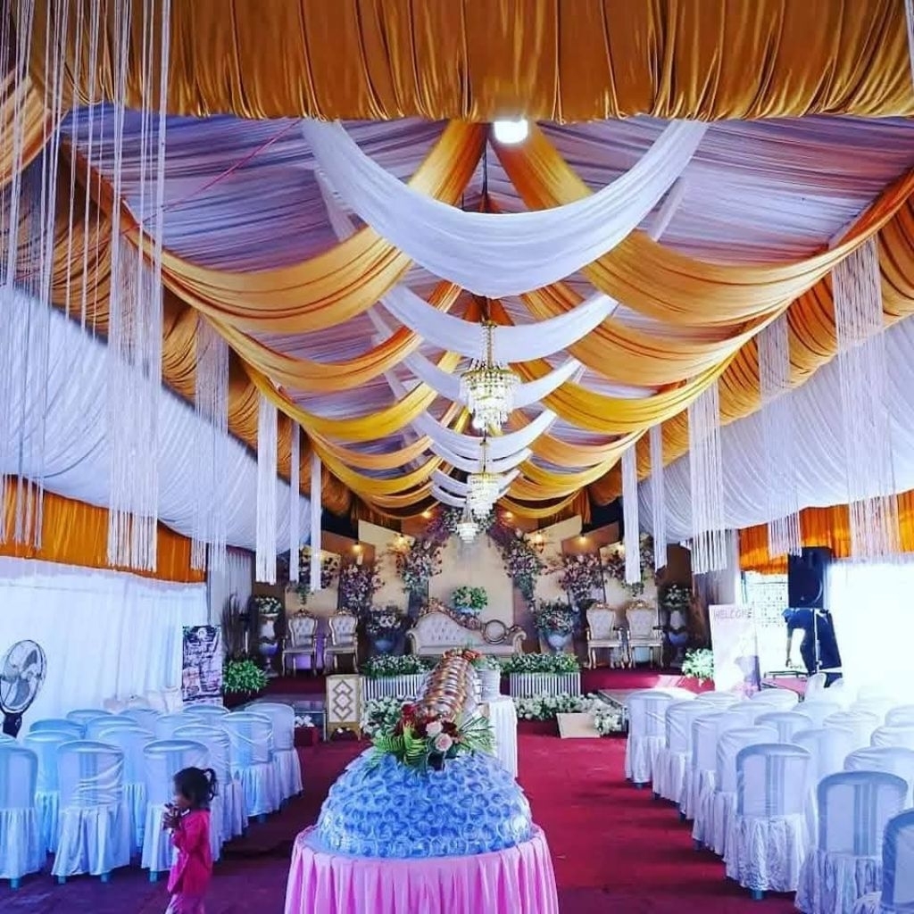 Plafon Sisir Slendang - Plafon Garis - Plafon Serut Slendang - Plafon Tenda Pesta Model Slendang