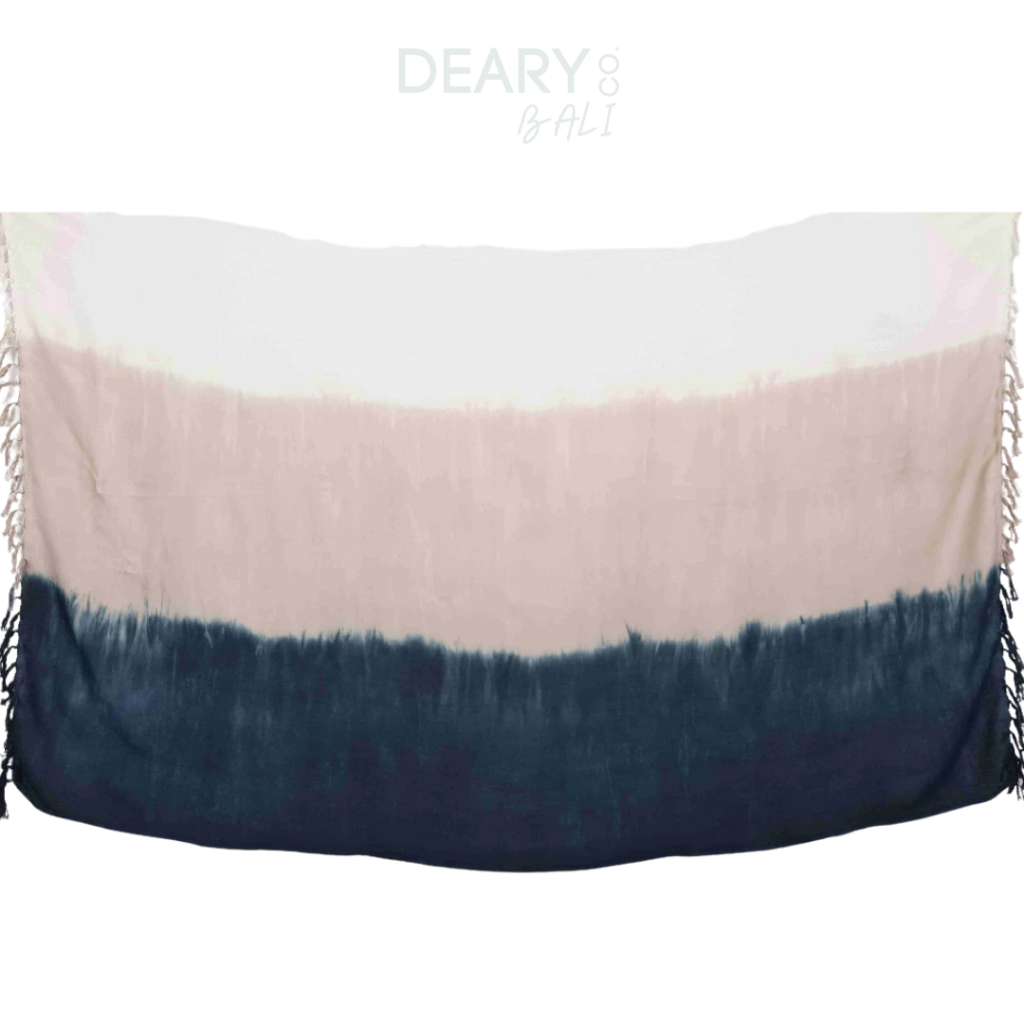Kain Pantai Bali Rayon Premium Warna Gradasi Tie Dye Ukuran Medium 1,75 Meter Rumbai | DEARY CO BALI