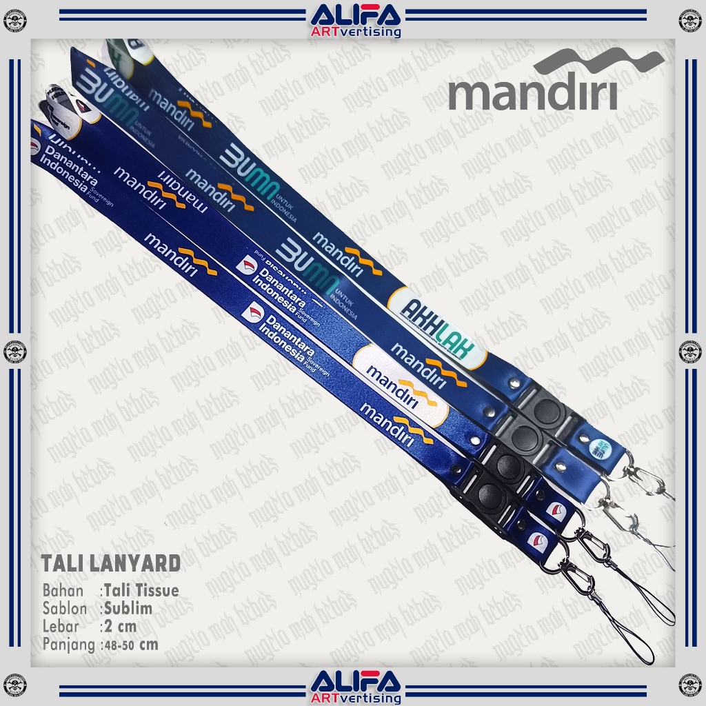 TALI LANYARD/GANTUNGAN ID CARD/HP - BANK MANDIRI BUMN/DANANTARA