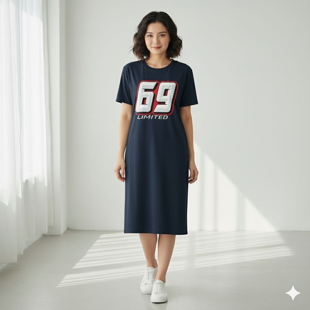 Dress 69 all size motif viral gaya elegan santai