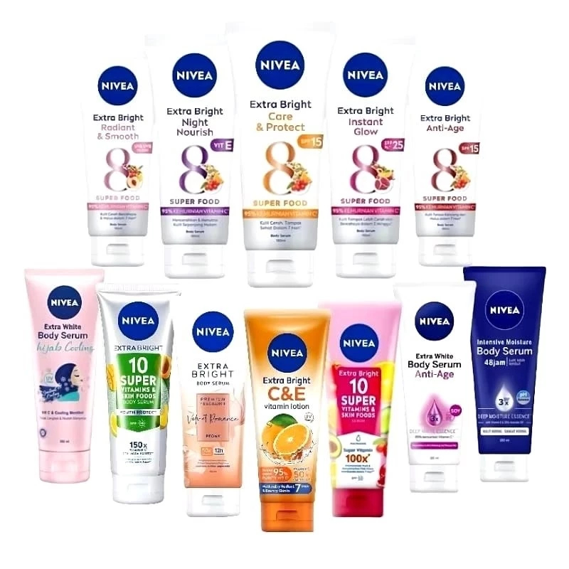 NIVEA BODY SERUM ORIGINAL| CARE&PROTECT/INSTAN GLOW/RADIANT SMOOTH/NIGHT NOURISH/INTENSIVE MOISTURE/