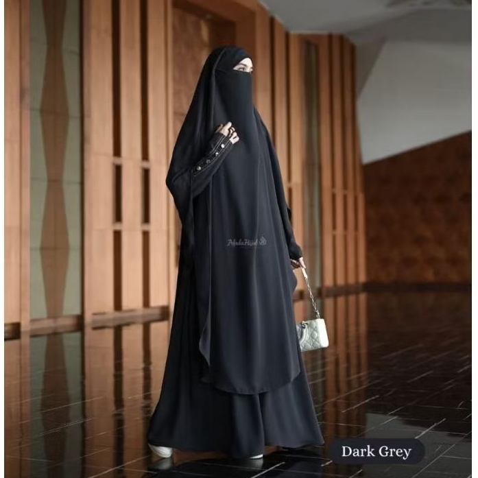 Afada Hijab - Aghna Abaya Gamis Set (Abaya Gamis Set French Khimar Haji dan Umrah)