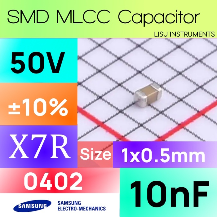 10nF 0402 50V X7R ±10% SMD MLCC Capacitor Samsung CL05B103KB5NNNC