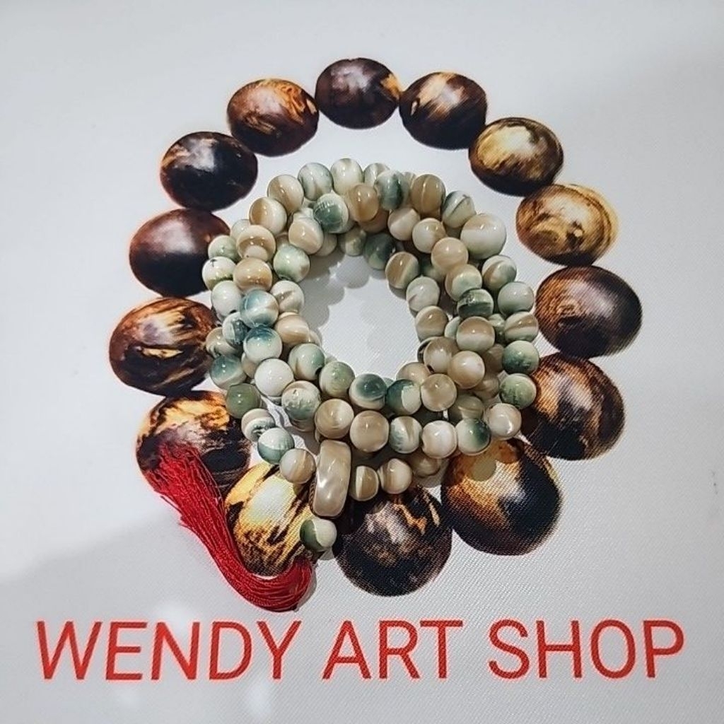 Tasbih Kulit Kerang Hijau +/- 10 MM 108 Butir