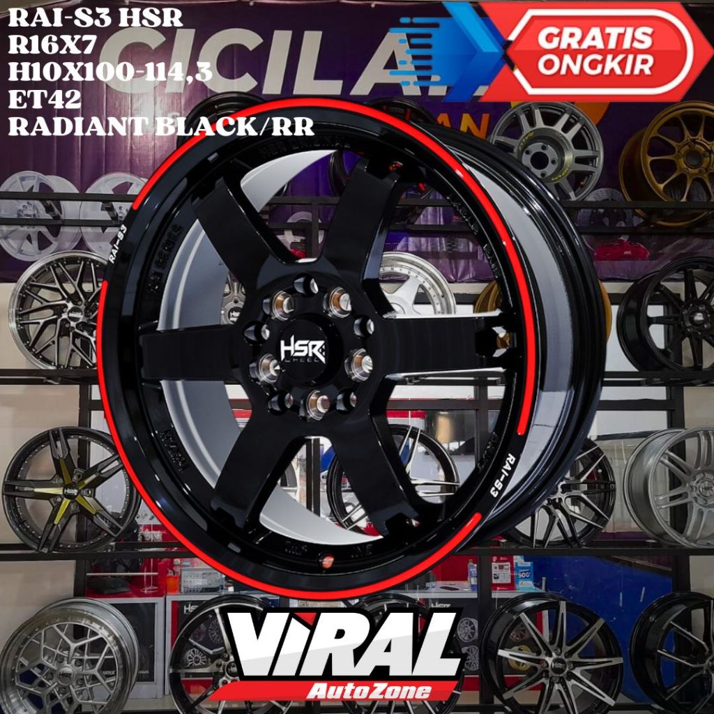 Velg Racing Te37 Ring 16 HSR RAI S3 R16 Untuk Pelek Mobil Brv, Xpander, Stargazer, New Livina