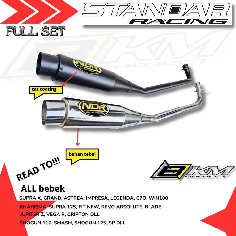 Knalpot AHAU BALAP ORIGINAL NDR EXHAUST Jupiter z/Supra x125/Revo/Karisma/shogun/Smash Knalpot Ahau 