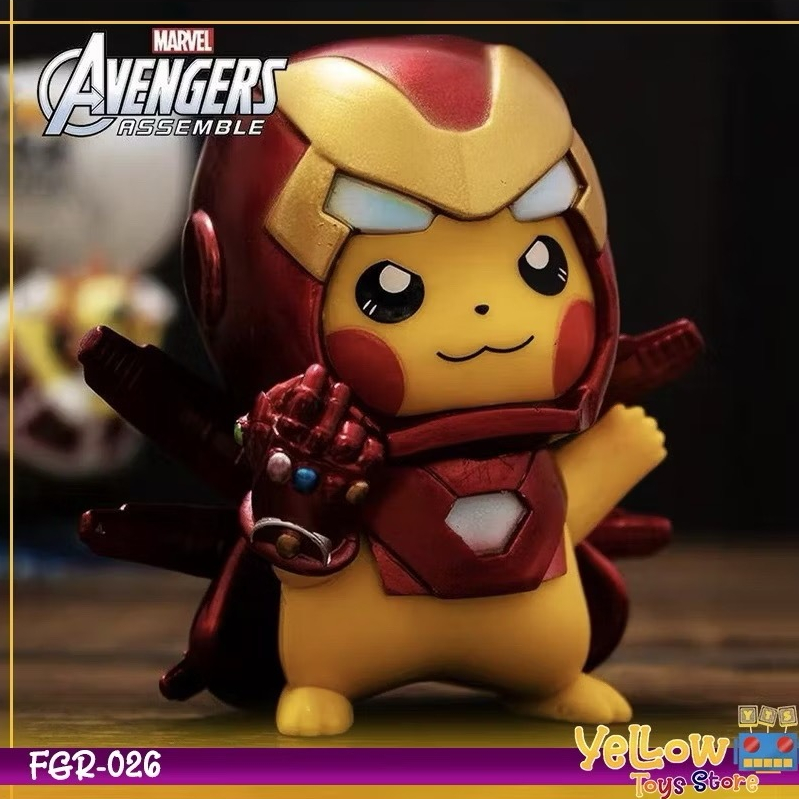 Action Dekorasi Figure Pikachu Marvel Avengers Ironman MK85 FGR026