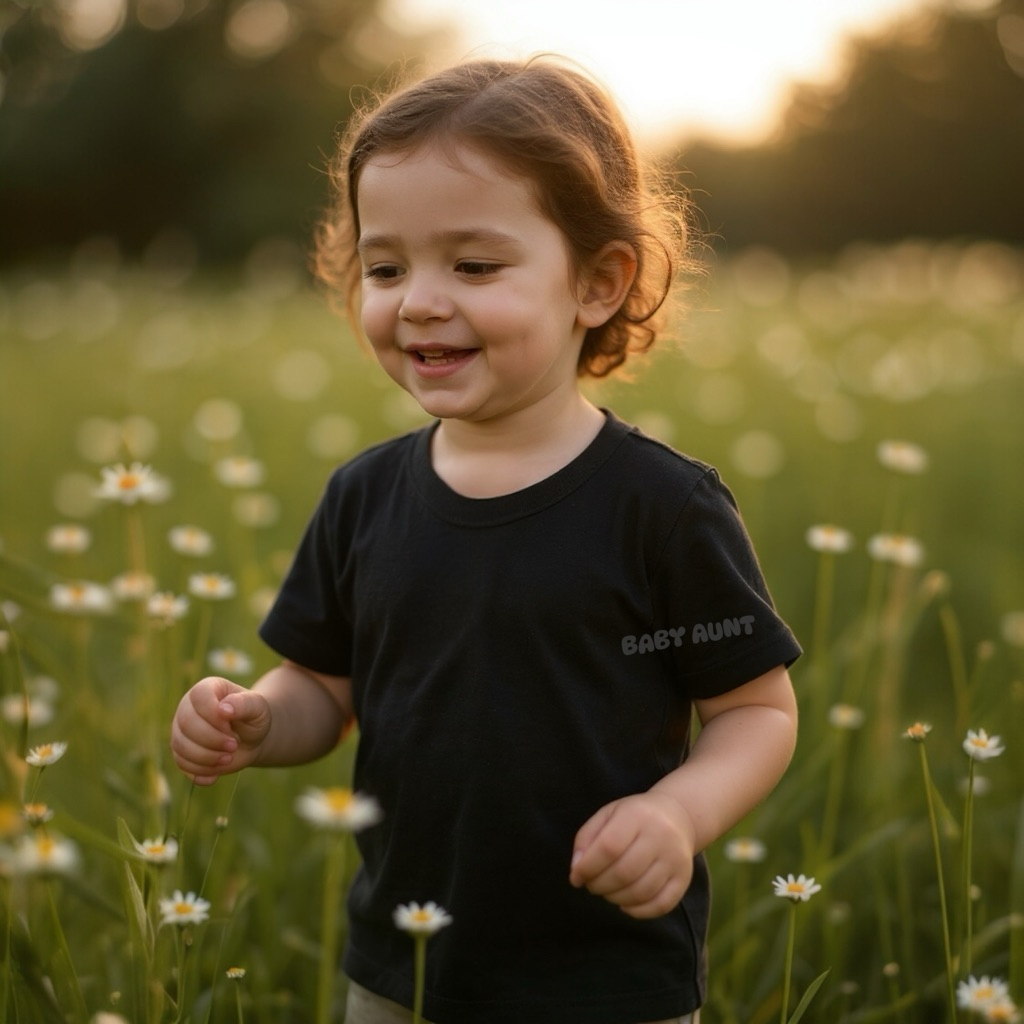 Baby Aunt | Kaos Anak Polos Katun | Baju Anak Distro | Kaos Anak 1 - 12 Tahun | Kaos Polos Hitam Ana