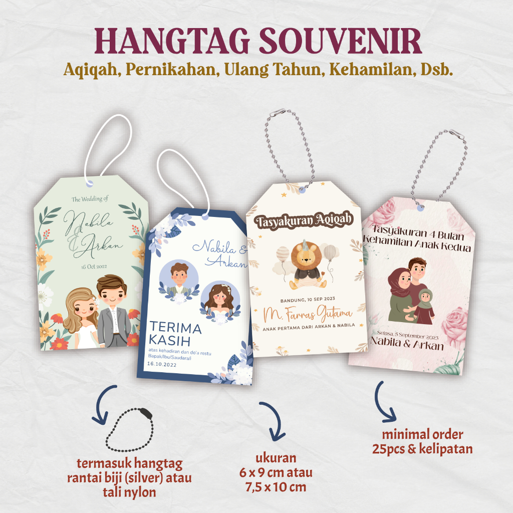 Custom Hang Tag Hampers / Hang Tag Ulang Tahun / Hang Tag Khitan / Hang Tag Tasyakuran Kehamilan