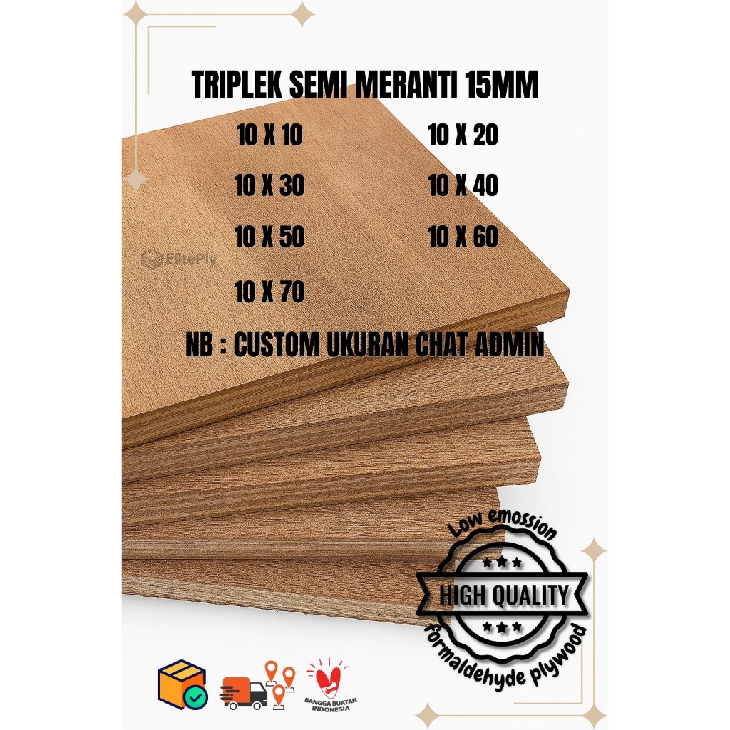 Triplek custom semi meranti 15mm plywood multiplek halus 2 sisi