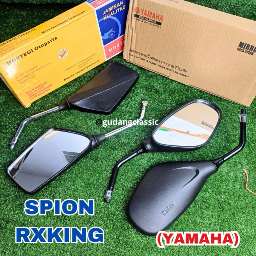 Spion Yamaha RX King RXS RXZ Champ Alfa Original Kaca Datar Tangkai Besi Chrome