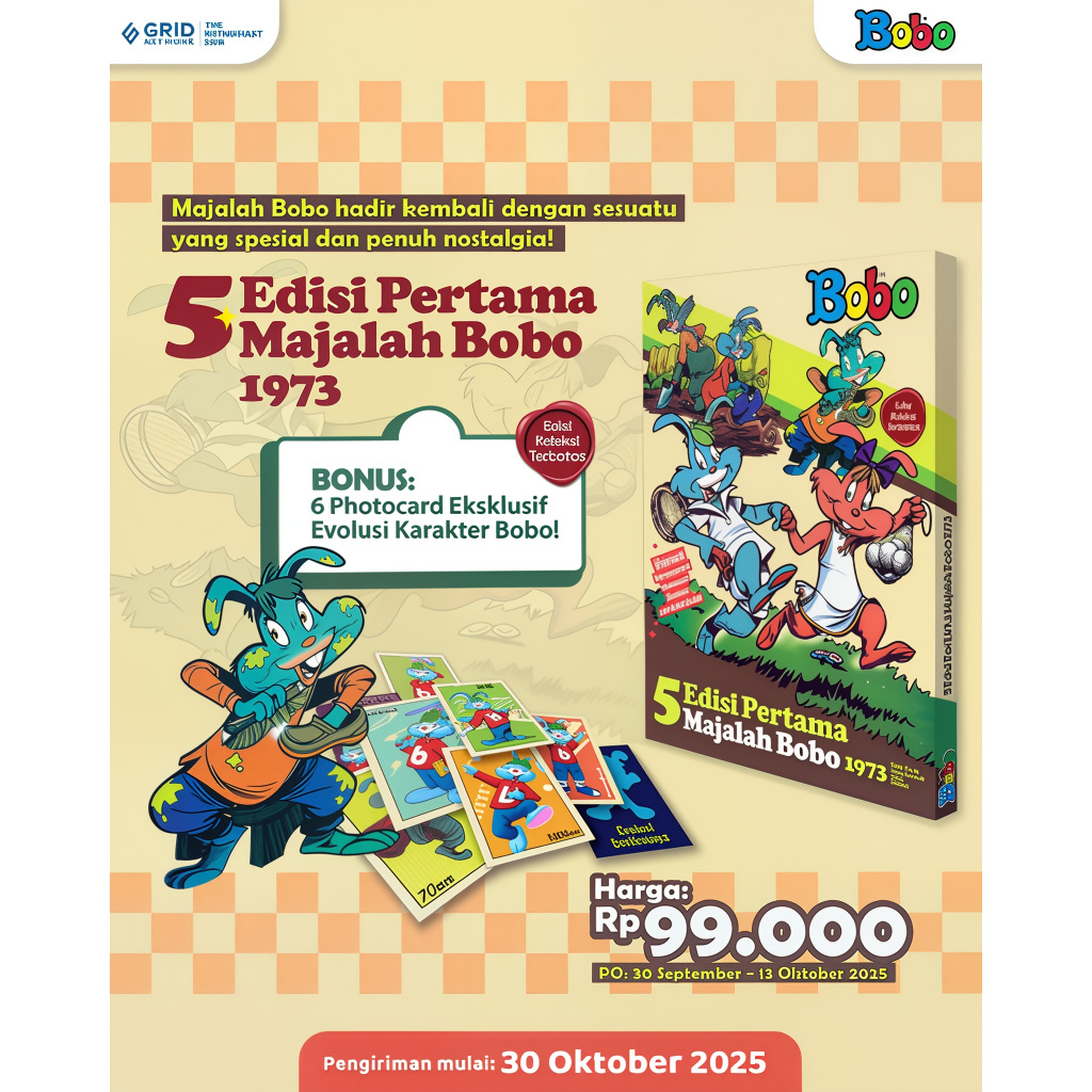 Majalah Bobo Edisi Koleksi "5 Edisi Pertama Bobo Tahun 1973" Pre-Order