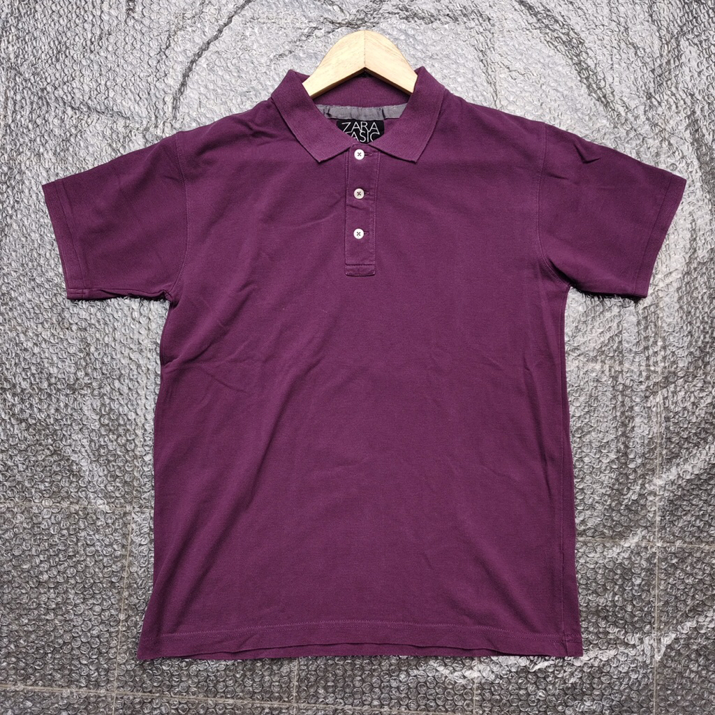 kaos polo ZARA ungu polo shirt zara unisex