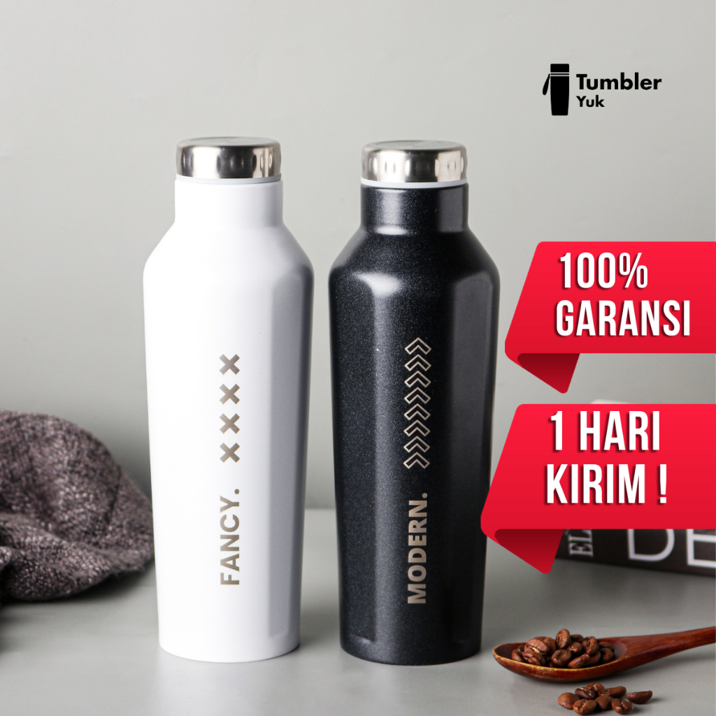 Tumbler Corkcircle Custom Premium Stainless 4 Sisi Datar 500ml Laser Grafir Souvenir Hampers Cetak N