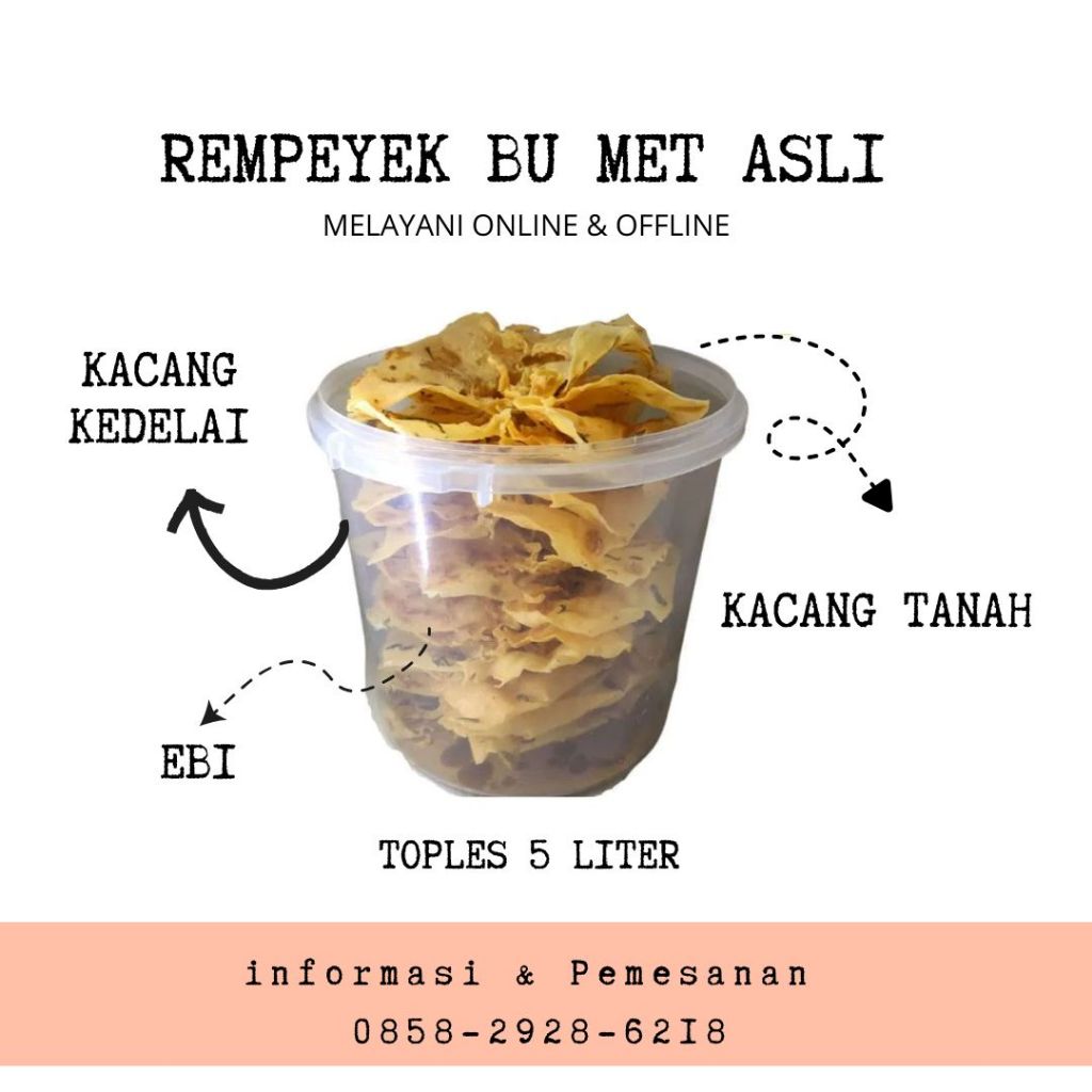 REMPEYEK KACANG, EBI, KACANG KEDELAI TOPLES 5 LITER