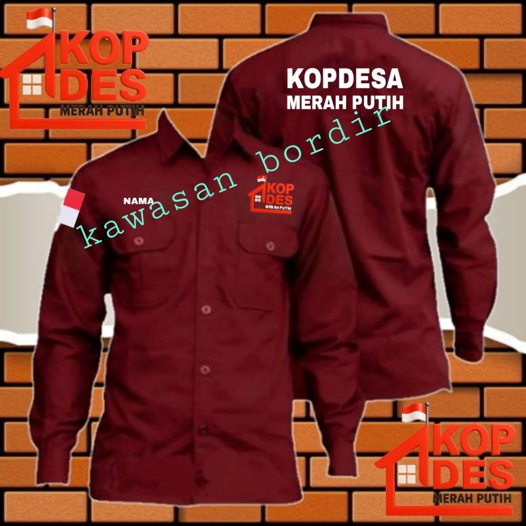 Terbaru kemeja koperasi merah putih seragam koperasi merah putih baju koperasi merah putih pdh koper