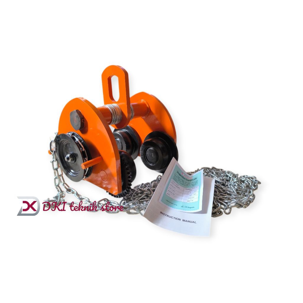 Gear Troli Hoist Takel 5 Ton x 5 Meter Nagasaki Geared Trolly Chain Hoist Manual
