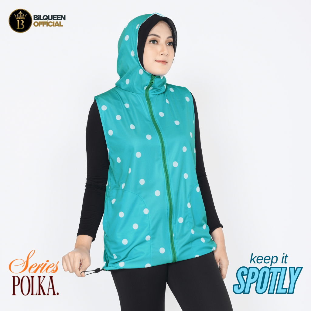 Rompi Olahraga Wanita Motif Polkadot Spotly Vest Sepeda Senam Badminton Outdoor Sports