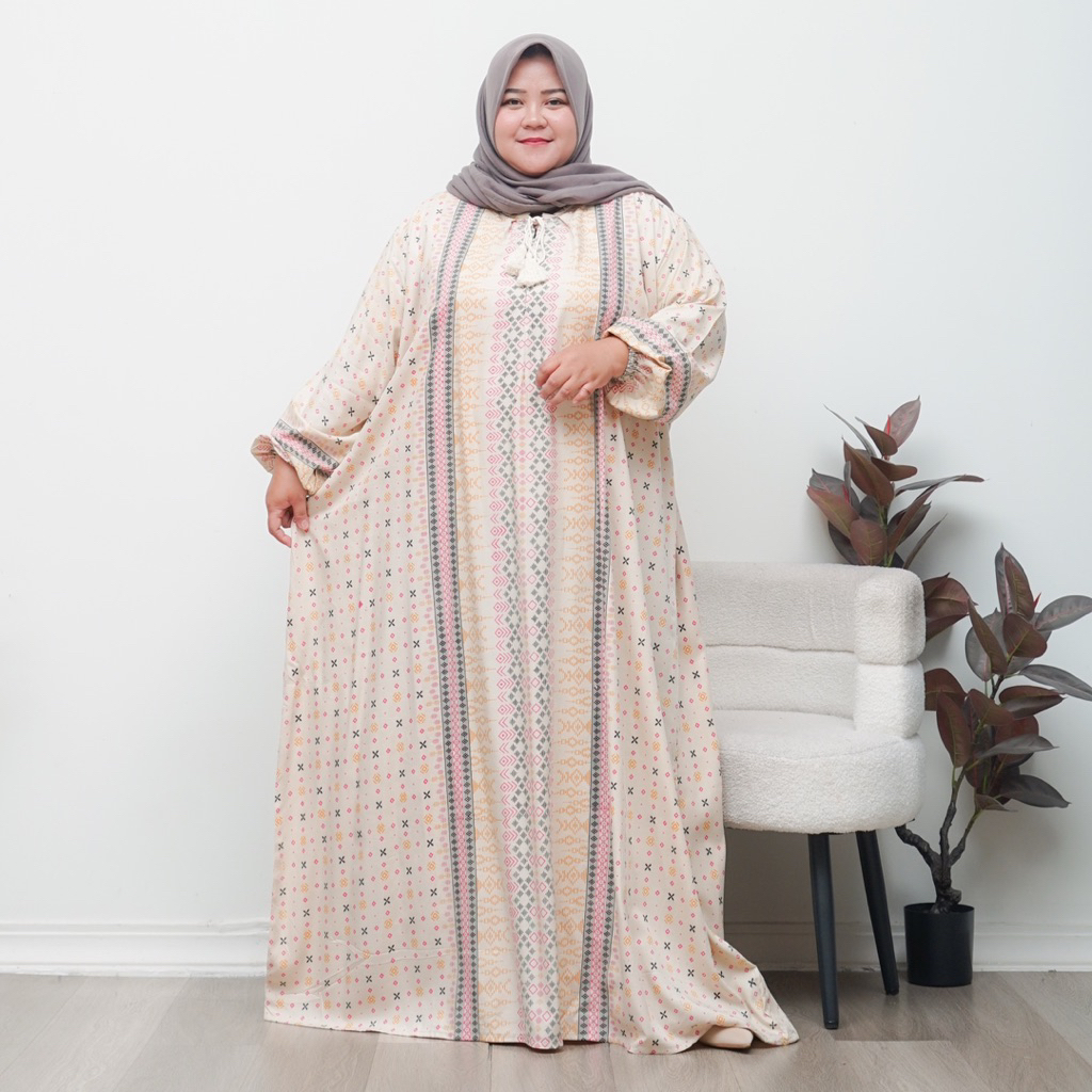 GAMIS RAYON MODEL KAFTAN SUPER JUMBO LD 150 MUAT BB 100 KG++ GAMIS ABAYA RAYON JUMBO BUSUI LD 150 KE
