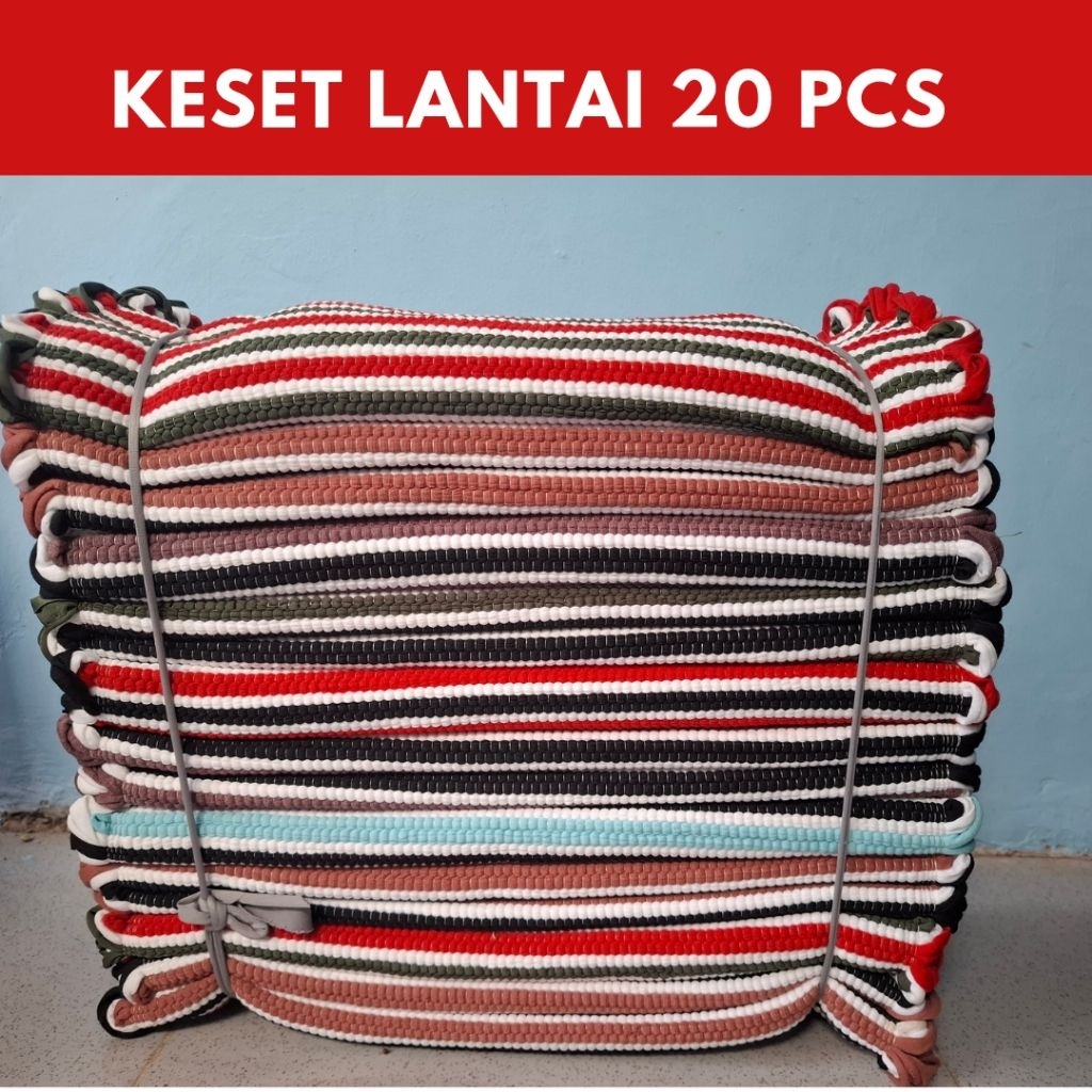 Keset Anyam / Keset Lantai 20 Lembar / Keset Tenun 3 warna Nyerap air Tebal anti slip Ukuran 40x60