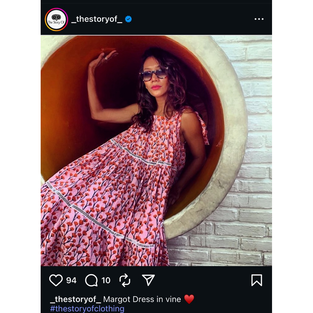 the story of - morgot dress in vine pink