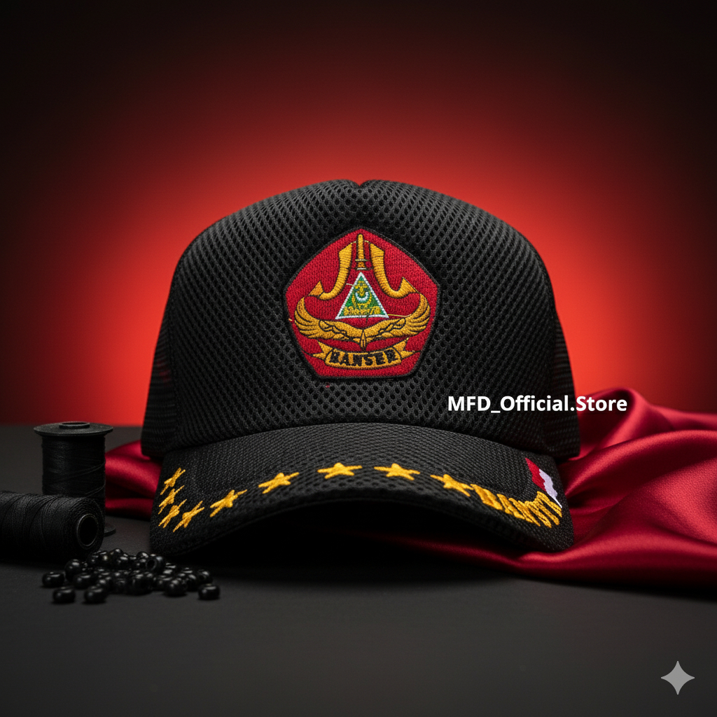 MFD topi BANSER Topi Lapangan Hitam BANSER  TOPI JARING PAMEN BANSER
