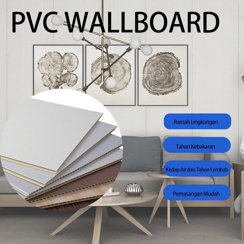 Wallboard Panel PVC Wallboard WPC Hiasan Dekorasi Dinding Wallboard Motif Kayu