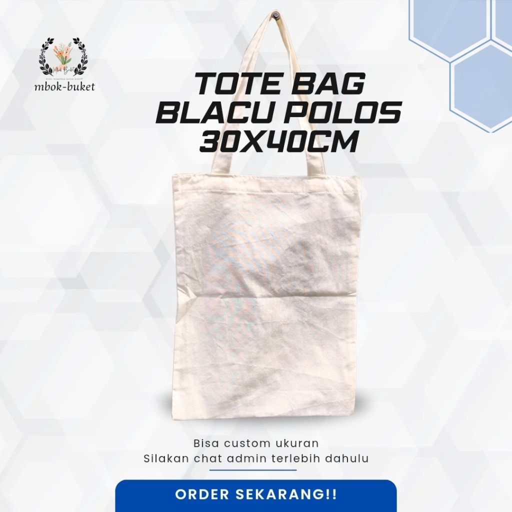GROSIR TOTE BAG BLACU POLOS MEDIA LUKIS MEDIA ECOPRINT  MEDIA BATIK TAS BLACU KANVAS 30X40CM