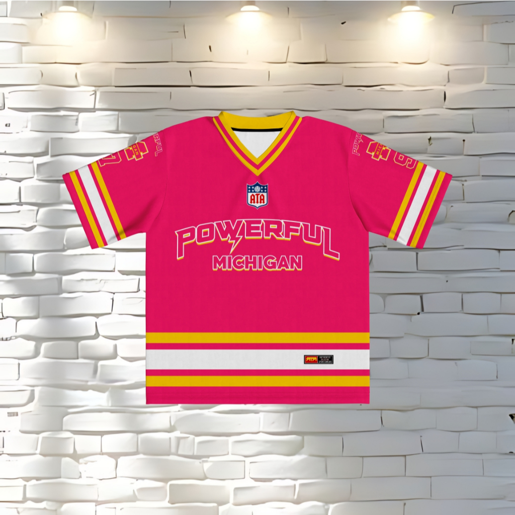 JERSEY POWERFUL MICHIGAN PINK PRINTING FREE NICKNAME