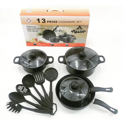 Cookware Set 13 Pcs Hitam Anti Lengket Teflon