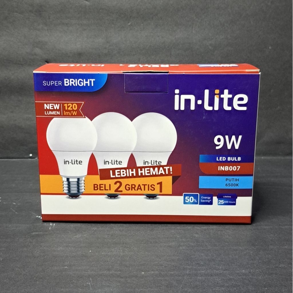 Paket super murah beli 2 gratis 1 lampu led INLITE 9W 9 WATT - INB007