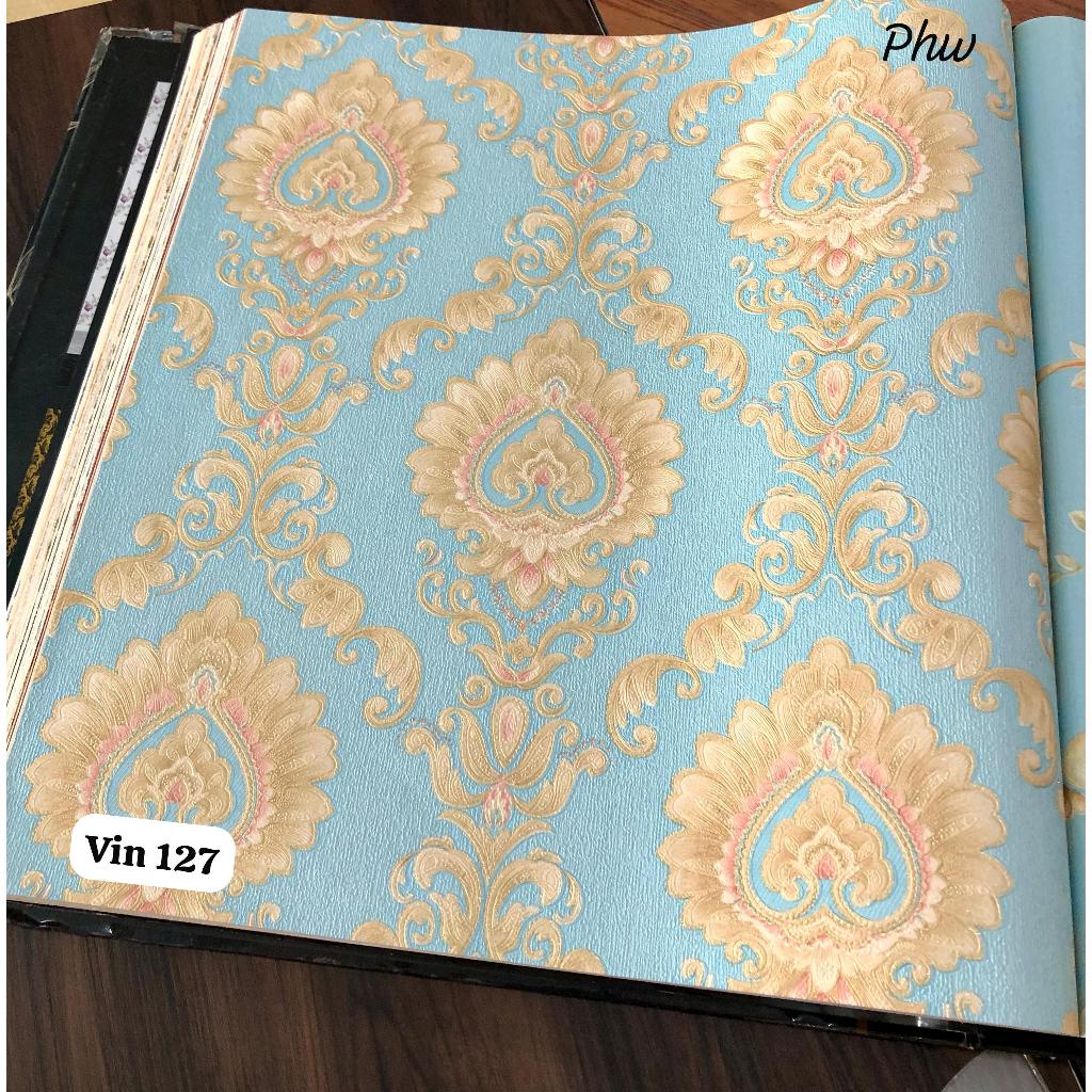 Wallpaper Dinding Premium Klasik Gold Biru Merah Vincenzo