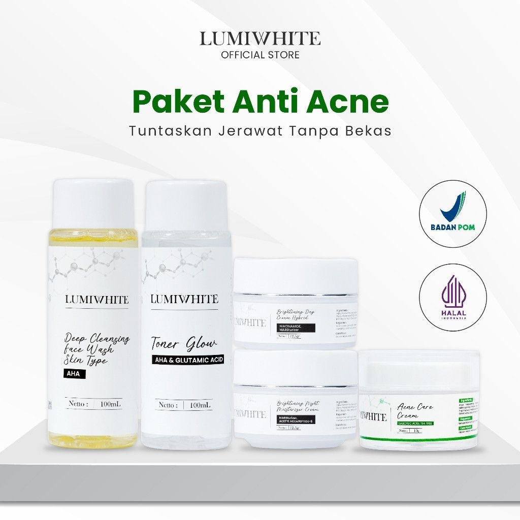 Lumiwhite Paket Acne Care Lengkap Skincare Jerawat