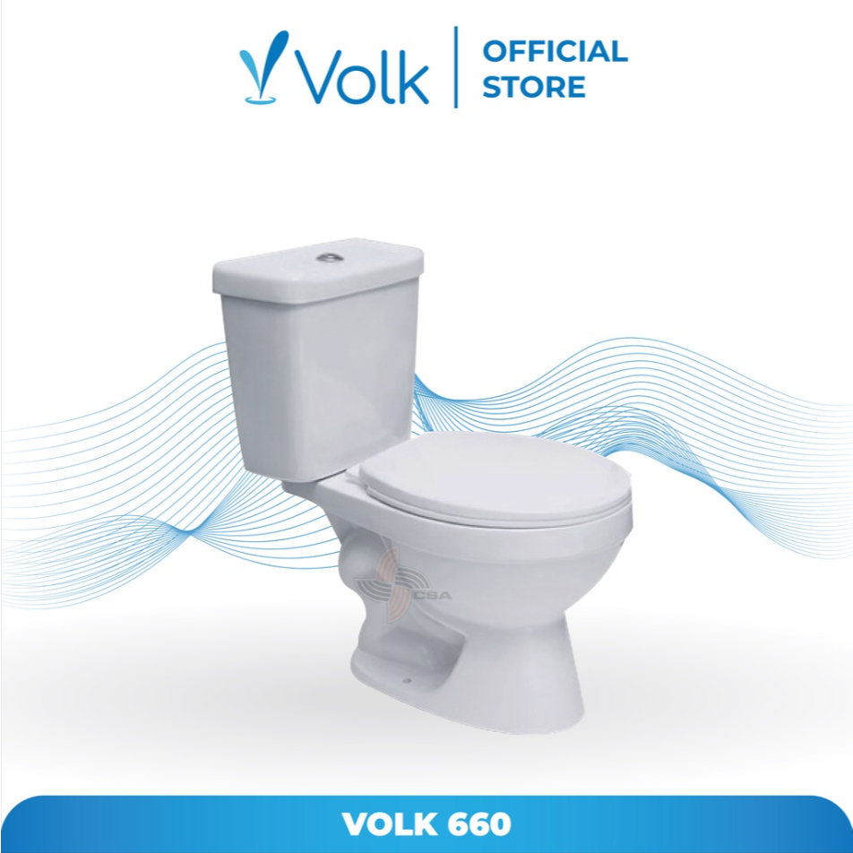 VOLK CLOSET GUARDIAN 660 TWO PIECE CLOSET WHITE DUAL FLUSH