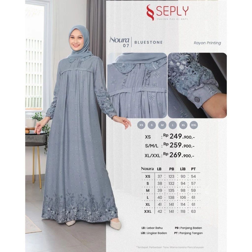 GAMIS SEPLY NOURA 07 BLUESTONE_GAMIS SEPLY NYAMAN DIPAKAI_GAMIS SEPLY DISKON TERMURAH