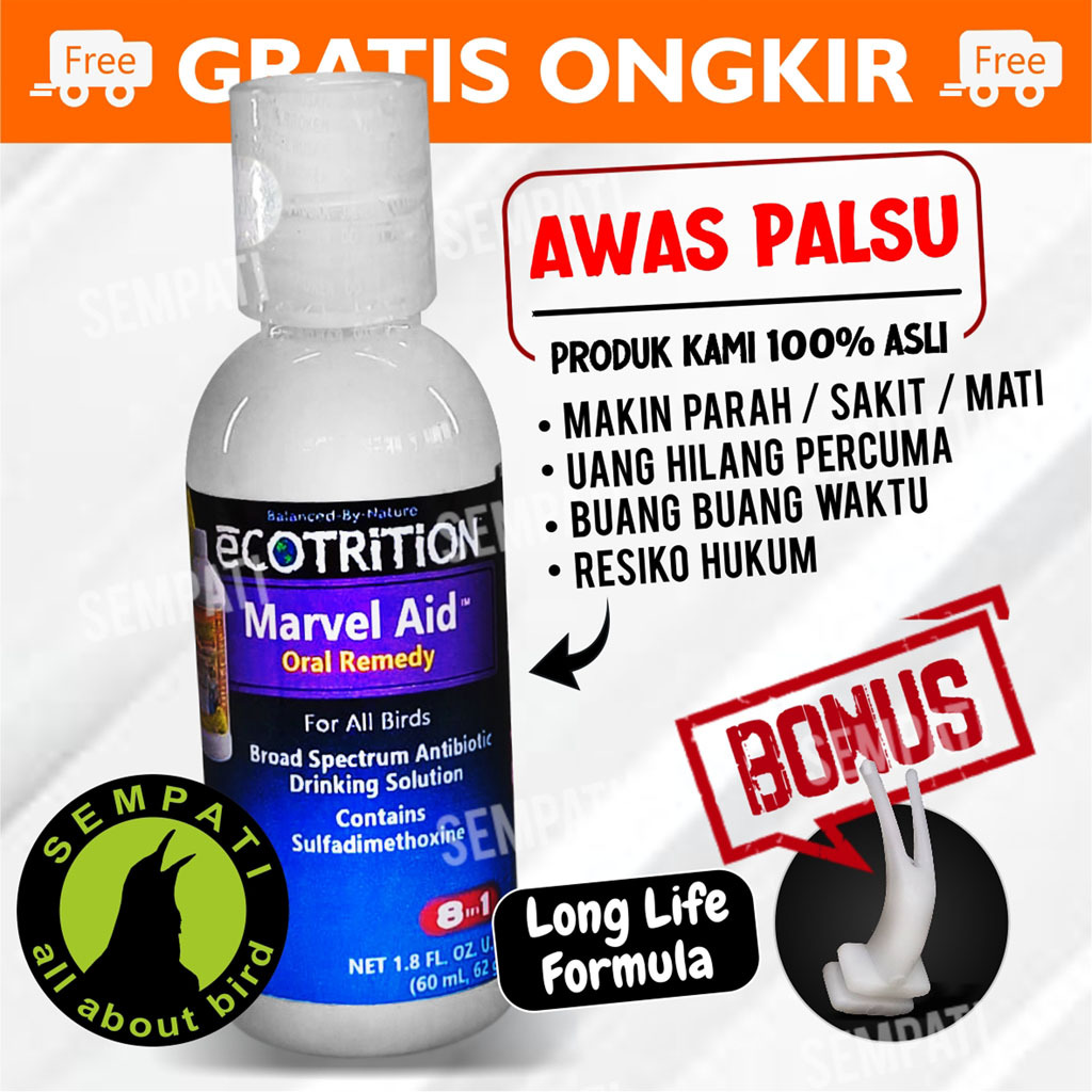 SEMPATI Marvel Aid Oral Remedy 60ml For All Bird Obat Burung Kakatua Finch Lovebird Murai Kacer Kena
