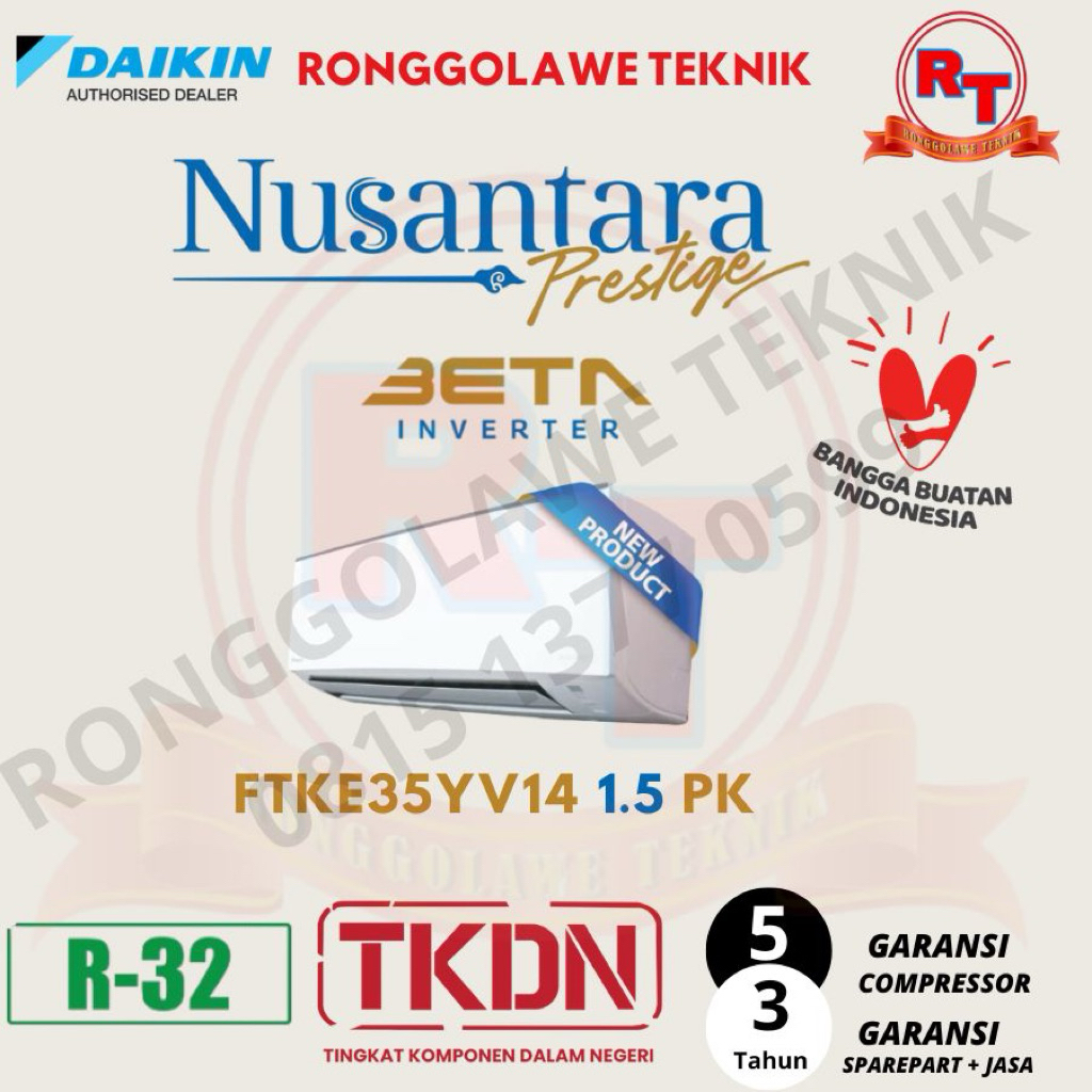 AC DAIKIN INVERTER ALPHA NUSANTARA PRESTIGE STKH35YV14