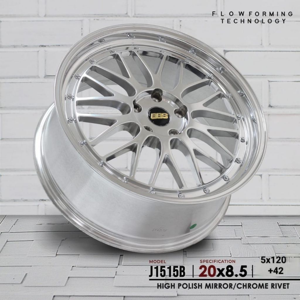 New  Rep. Bbs LM R20 Pcd 5x120 Lebar 8.5 et 42 High Polish Mirror