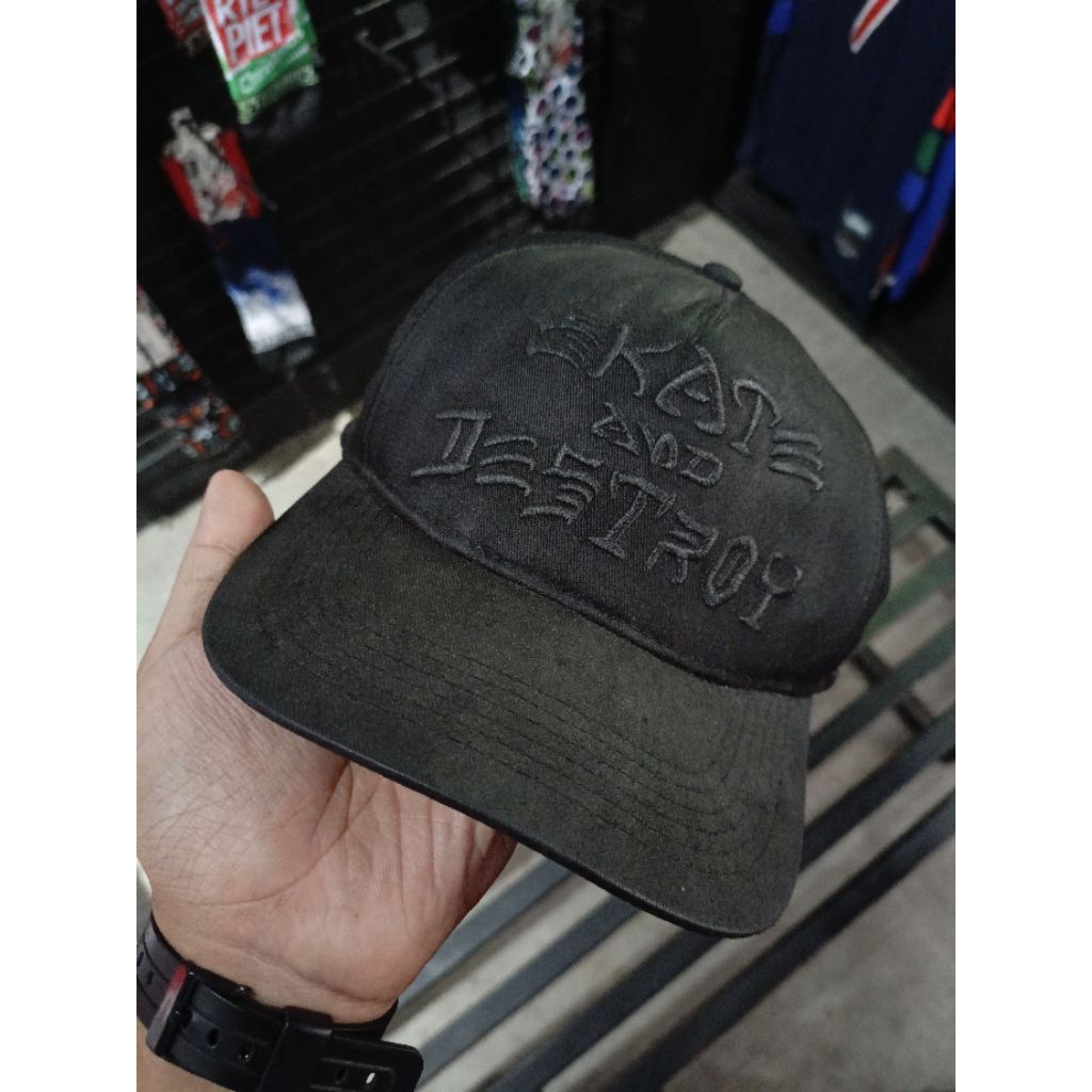 Topi Snapback Thrasher Skate n Destroy Black on Black Bekas / Second Original
