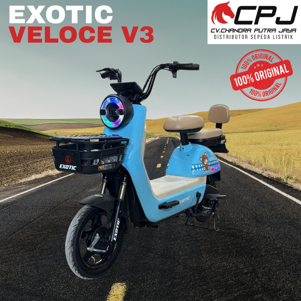 SEPEDA LISTRIK EXOTIC VELOCE V3 100% ORIGINAL BERKUALITAS DAN BERGARANSI RESMI (EXOTIC PACIFIC UWINF