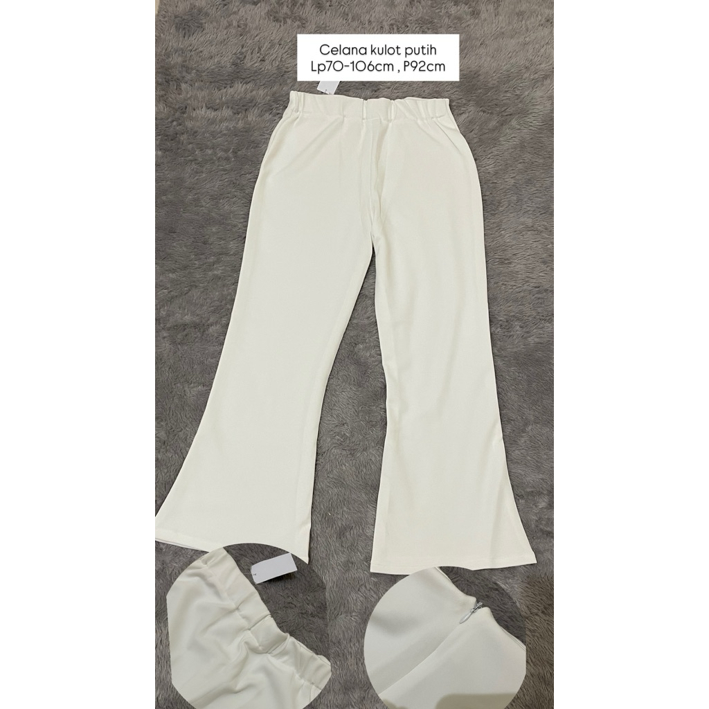 celana cutbray / celana kulot wanita putih kode P1