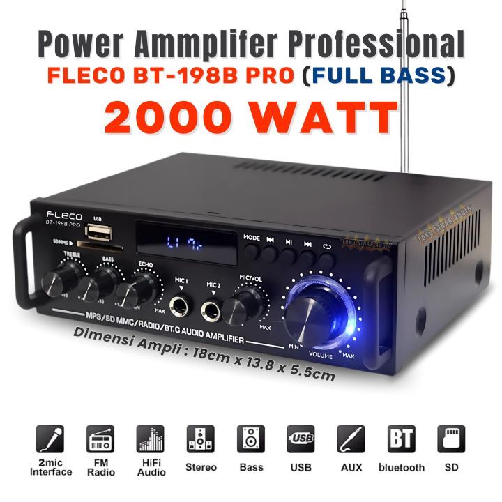 POWER AMLIPFIER FLECO BT-858B / F-198B / FLECO D-22 STEREO AUDIO / AMPLIFIER BLUETOOTH / AMPLIFIER K