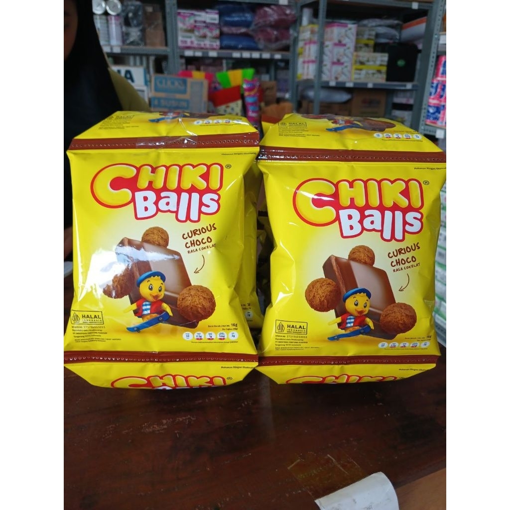 CHIKI BALLS COKLAT 16gr  1 renceng 1 renteng isi 10pcs