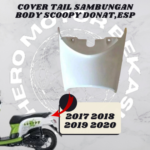 cod - cover lampu stop belakang sambungan body belakang cover rr scoopy esp k93 2019 2020 putih glos