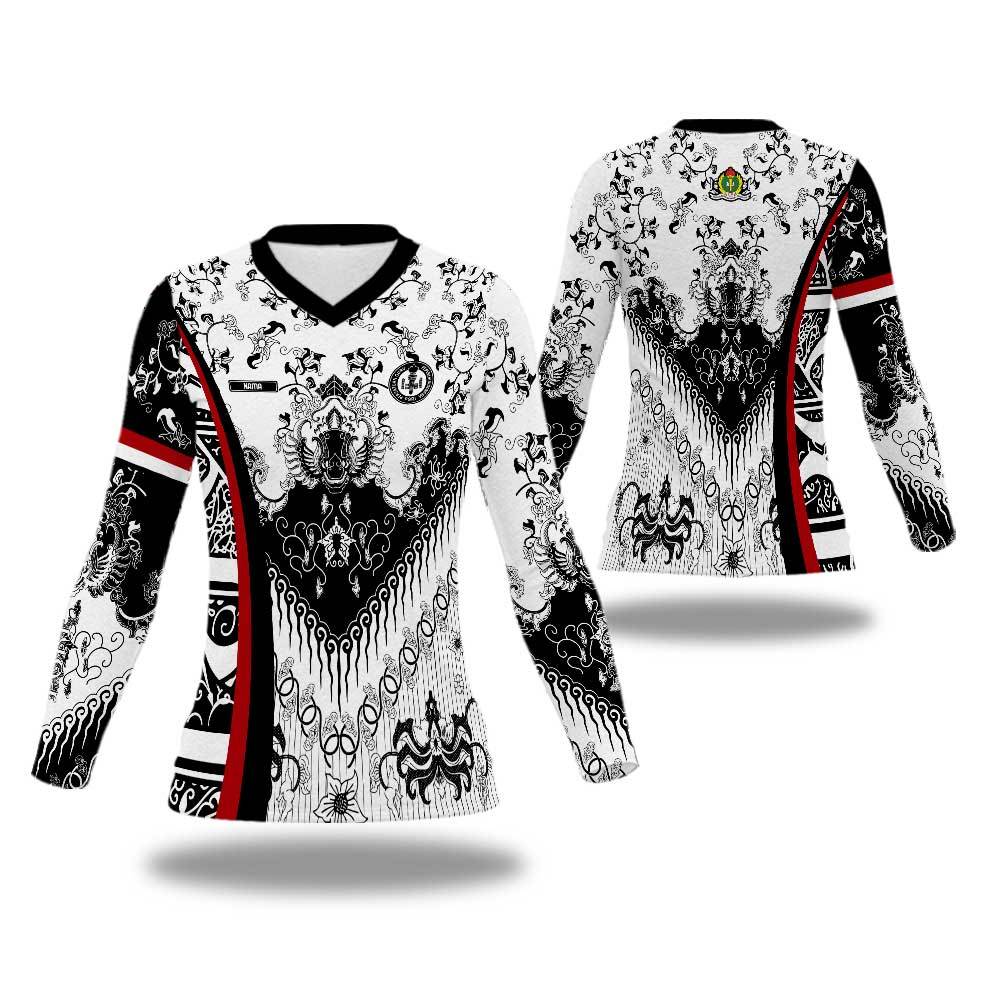 Baju Kaos Polo Batik PGRI Wanita Custom Nama