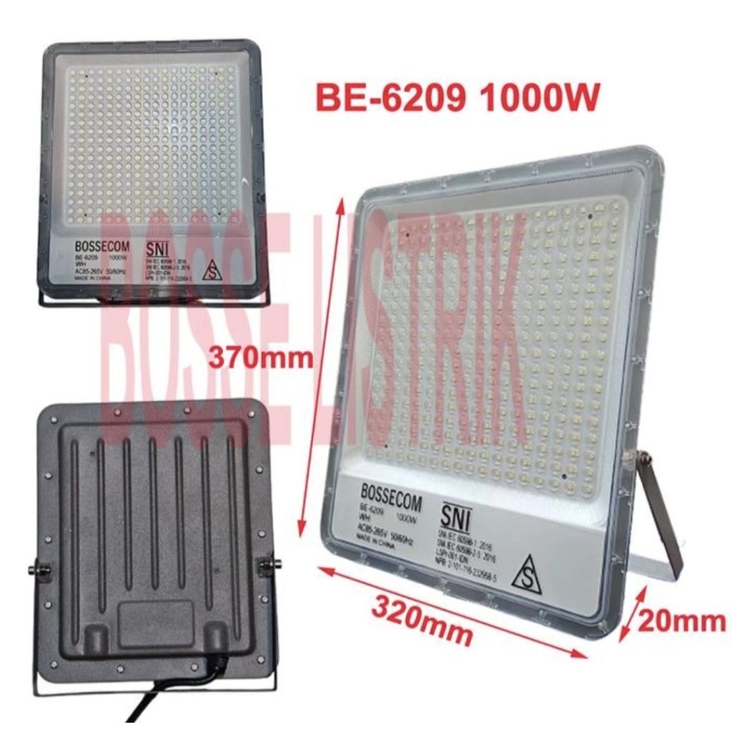 Lampu Sorot Tembak Floodlight LED BE6209 BOSSECOM Outdoor Indoor Slim 100W 200W 300W 400W 500W 1000W
