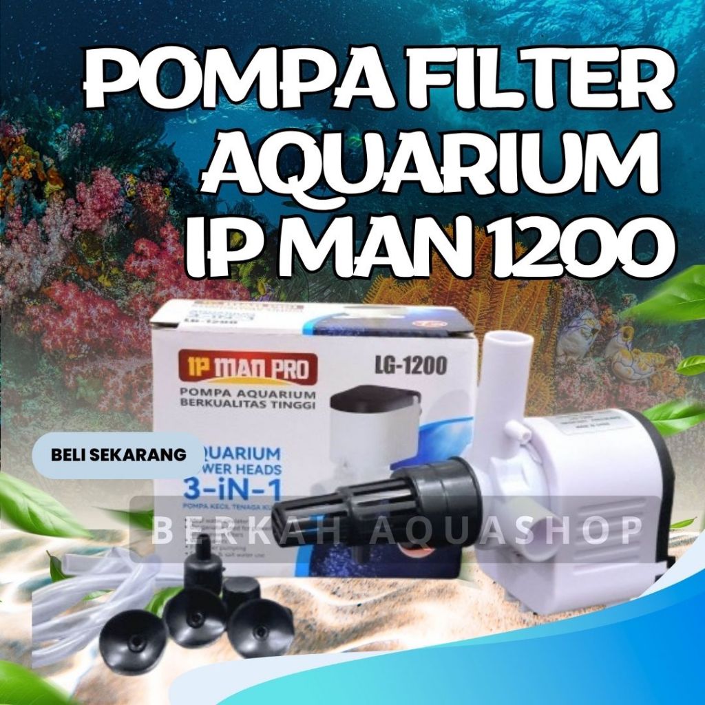 Pompa Air Aquarium Mini Celup Low Watt 1000L/H  – IP MAN 1200 Filter & Aerator Akuarium