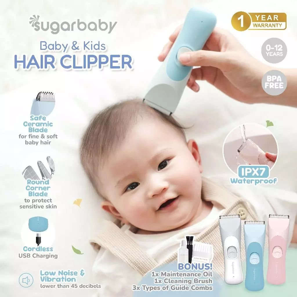 Sugar baby Baby & Kids Hair Clipper/Alat Cukur Rambut Bayi/Portable Baby Hair Clipper