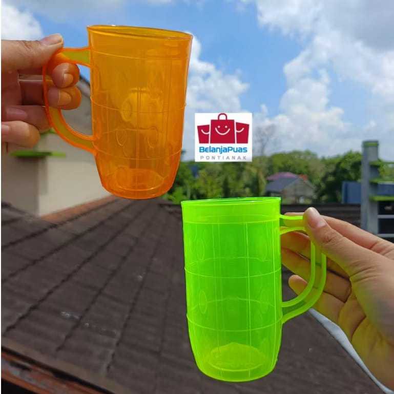 3 PCS Gelas Bir Plastik New 1115 Greenline | Gelas Es Plastik | Gelas Plastik Berkualitas || Gelas E