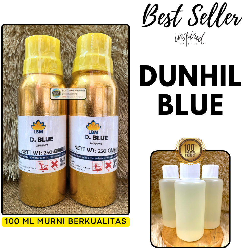 Bibit Parfum DUNHIL BLUE Repack Murni 100 ML By LBM Fragrance - Parfume Pria Non Alkohol Terlaris LB